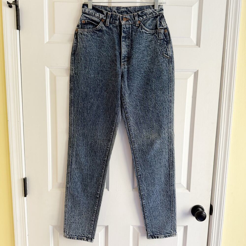 Vintage 90s Lee High Rise Jeans Acid Wash Made in USA Size 28 100% Cotton